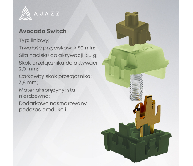 Ajazz AK820 MAX PLUS Avocado Switch Black Gray z ekranem - 1536374 - zdjęcie 12